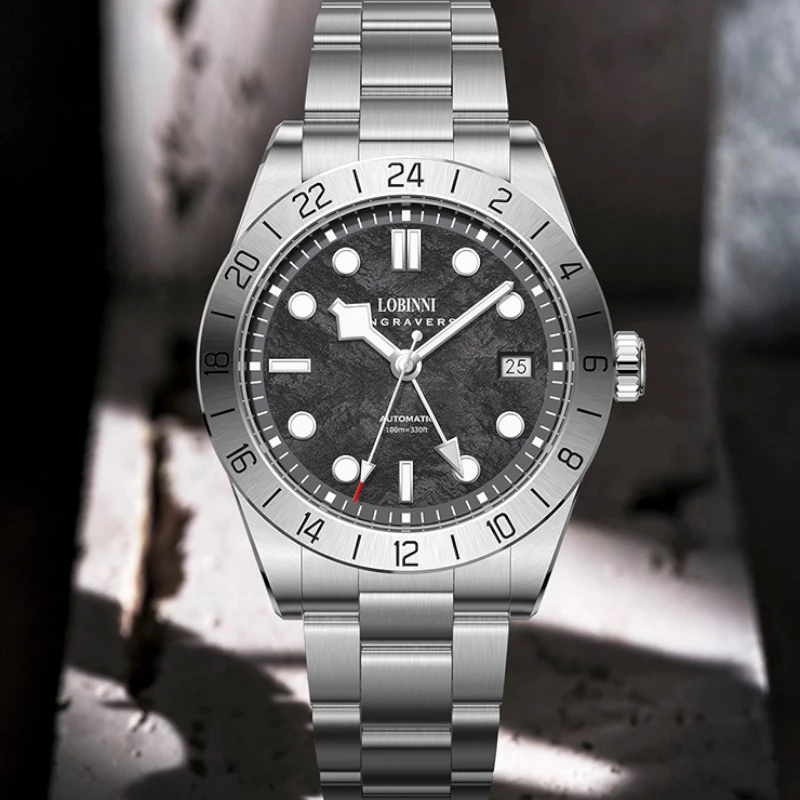LOBINNI Automatic Stainless Steel Watch Designer Luminous Pointers Japan NH34 Movement Automatic Watches