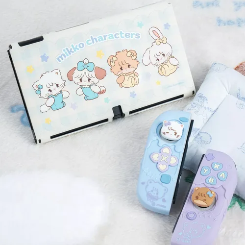 Imagen 2 del producto GeekShare Mikko Sweet Thoughts tapas de agarre para pulgar JoyCon cubierta caja de tarjetas de juego funda protectora para Nintendo Switch/OLED