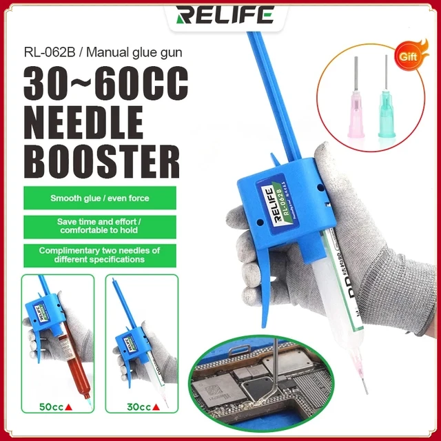 Relife RL-062B uniwersalny ręczny pistolet do kleju do pasty lutowniczej 30CC ~ 60CC/olej lutowniczy/klej UV łatwy do rozładowania miotacz oleju Booster