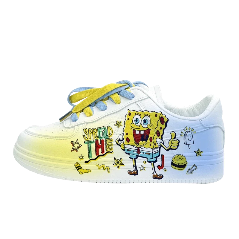 New cartoon SpongeBob SquarePants princess cute Casual shoes soft sports shoes for girlfriend gift EU size 35-44