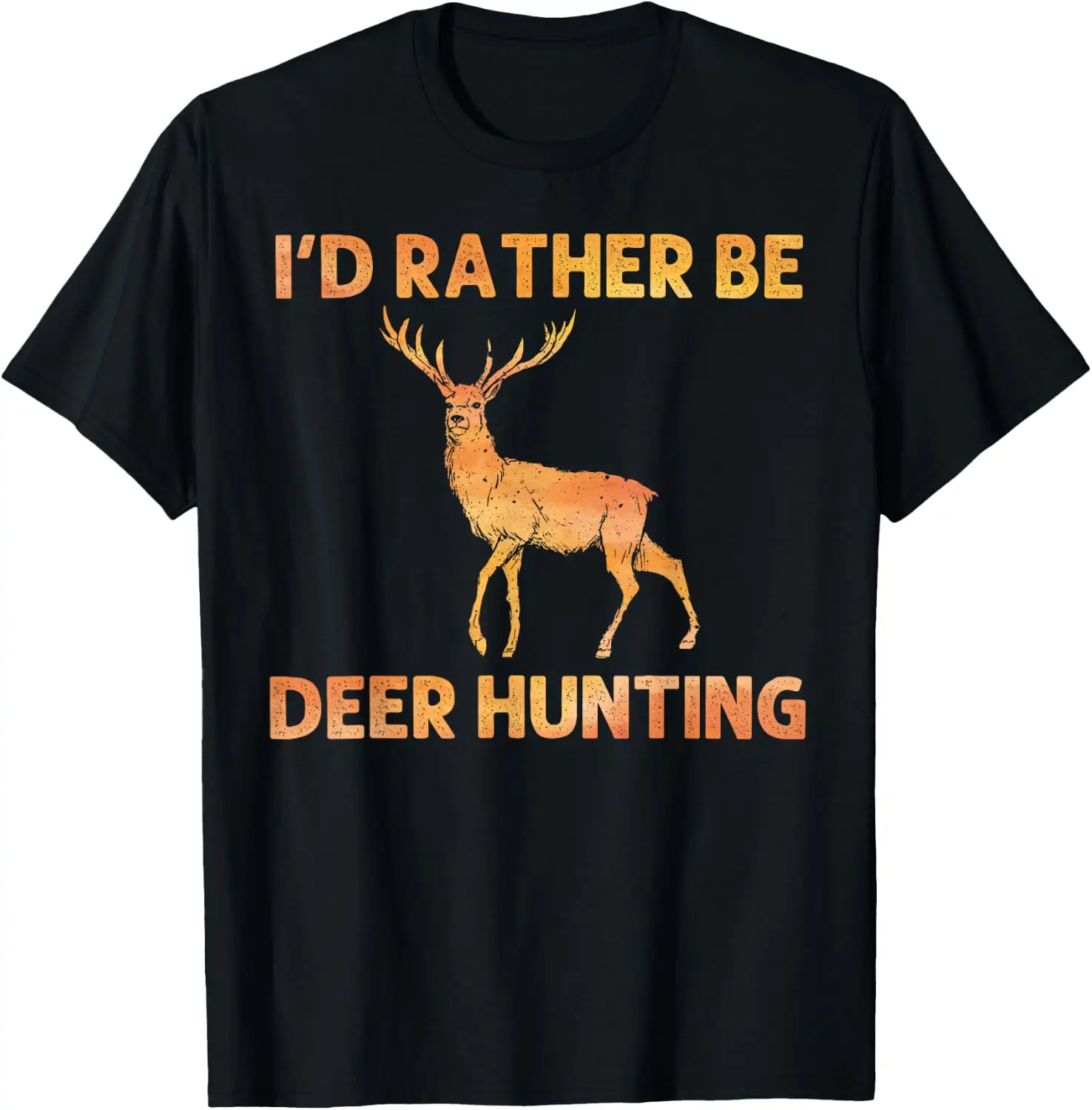 Art For Men Women Wildlife Hunter Deer Hunting T-Shirt 100% Cotton Trendy Y2K Short-Sleeve Tee-Soft, Quick-Drying,