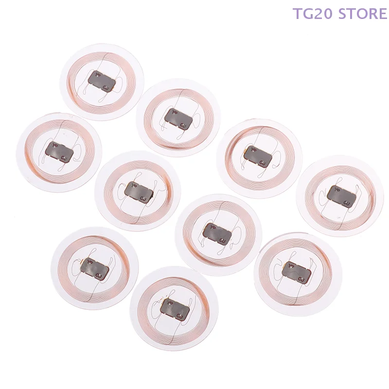 CUID 5/10Pcs NFC Tag Rewritable Transparent Coin Card NFC Label For Proximity Keyfobs Tags Access Contol Super Thin NFC 25mm