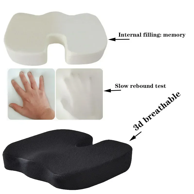 U-sitz Massage Stuhl Memory Foam Kissen Auto Massage Kissen Langsam Rebound Sitzkissen Büro Stuhl Kissen Steißbein Orthopädische – Detail 5