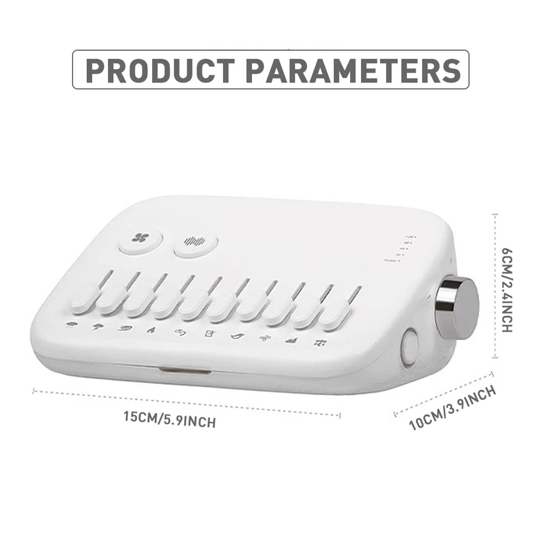 1 Buah Mesin Suara Tidur Mini 10 Suara Alam Menenangkan Mesin Suara Tidur Mini Portabel, Peredam Kebisingan dengan Lampu Pernapasan