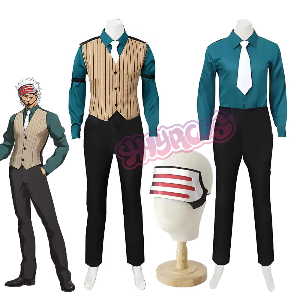 Costume de Cosplay Ace Attorney Season 2 Godot, masque, lunettes, tenue uniforme pour femmes et hommes, accessoires de fête d'halloween