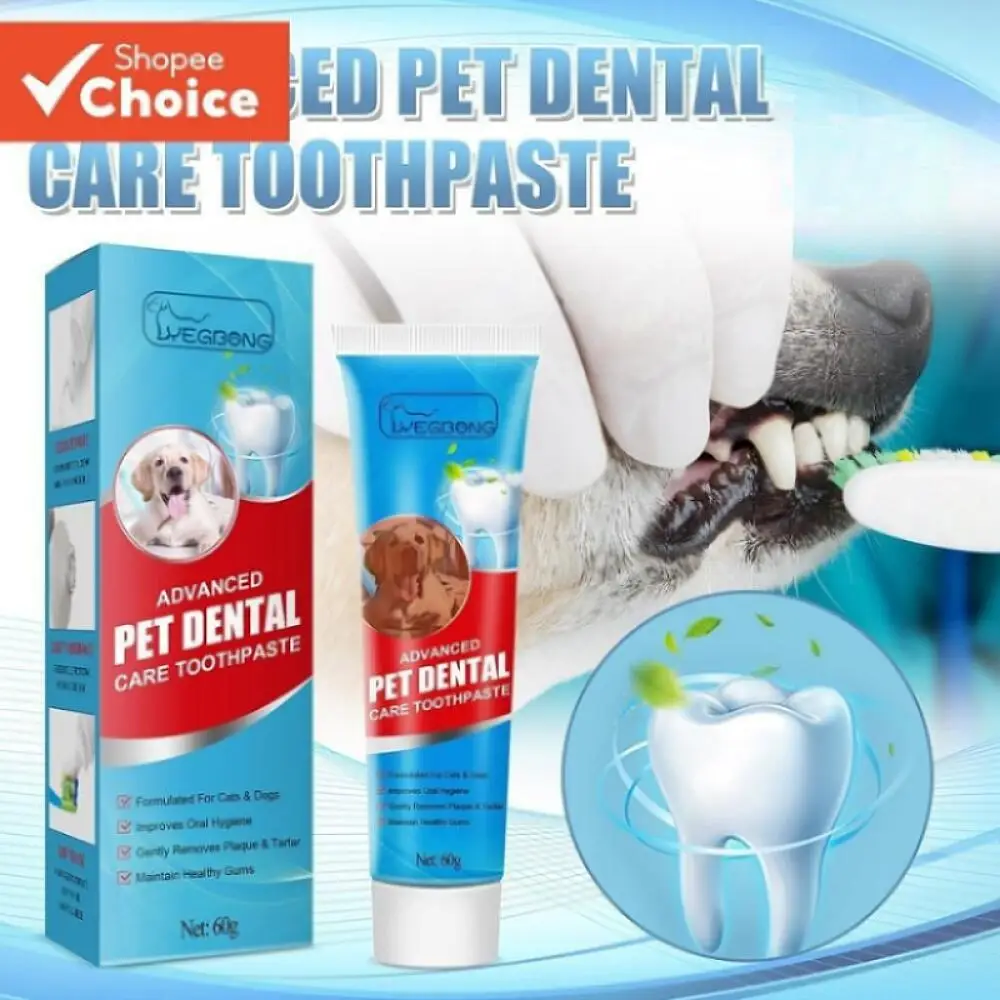 Yegbong Dog Cat Oral Care Toothpaste, Edible Formula Freshen Breath Eliminate Odor Remove Tartar Plaque Pet Dental Accessories