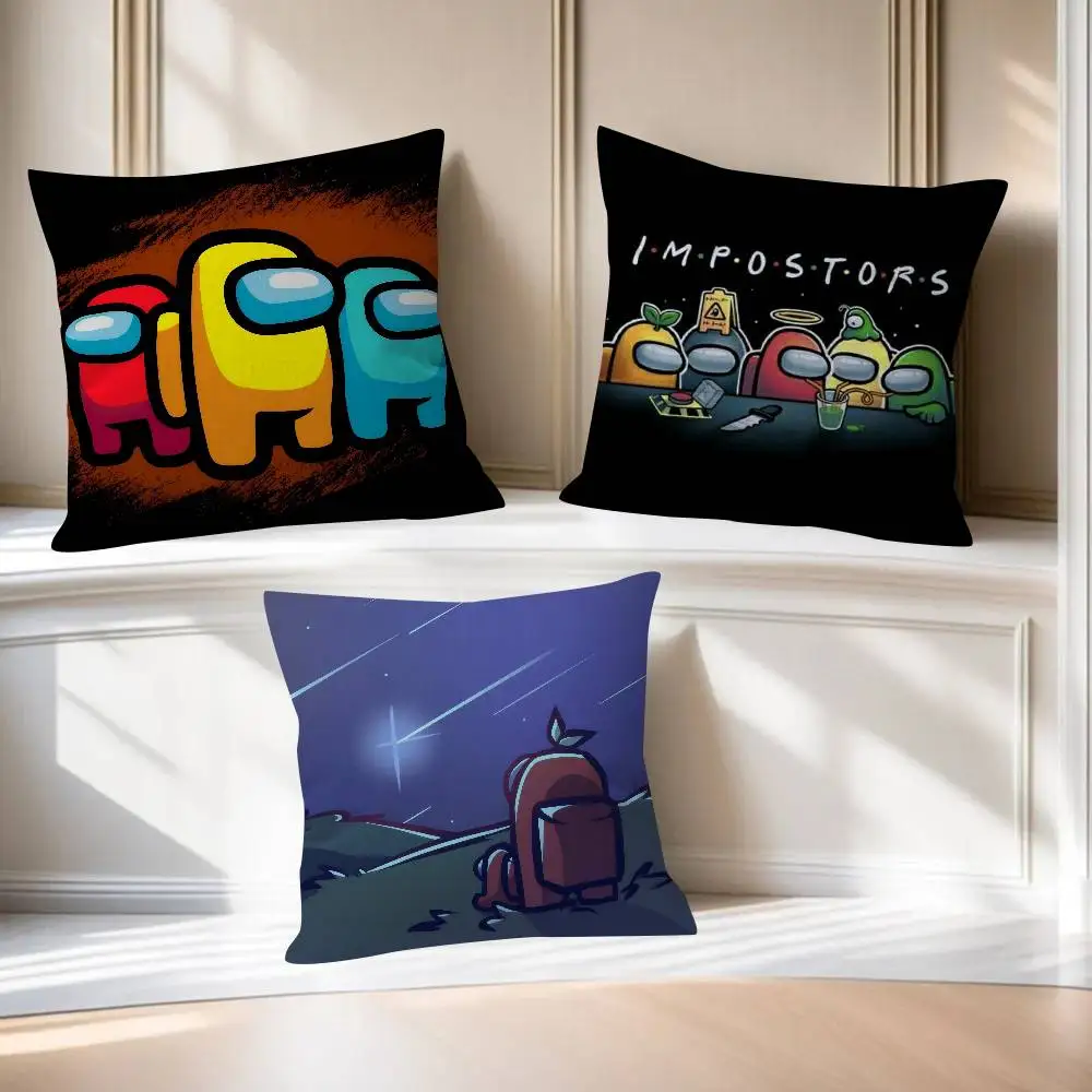 

Чехол для подушки 45x45 см для дома, офиса, спальни, дивана, автомобиля, с принтом Space A-Among game U-Us