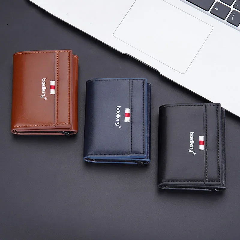 2024 Rfid Credit Card Holder Men Wallets Bank Cardholder Case Small Leather Slim Thin Magic Mini Wallet Smart Minimalist Wallet