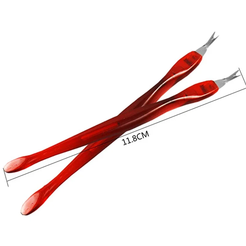 5 Pz Spingipelle Nail Art Forchetta Strumento per manicure Trim Pelle morta Forchetta Pinza Spingitore Trimmer Rimozione cuticola Strumento per la cura dell'arte del chiodo