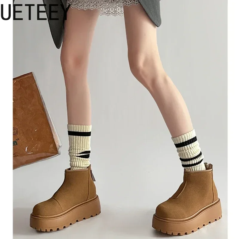 Winter Warm Short Plush Women Snow Boots Fashion Platform Flats Heel Shoes Comfort Short Botas De Mujer