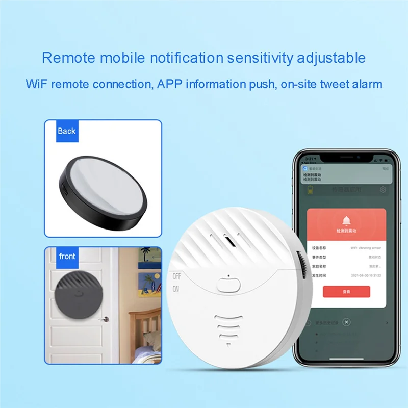 

Security Sensor 130DB Smart Tuya Door Window Vibration Alarm For Warning Burglars Intruder Home Security Alarm