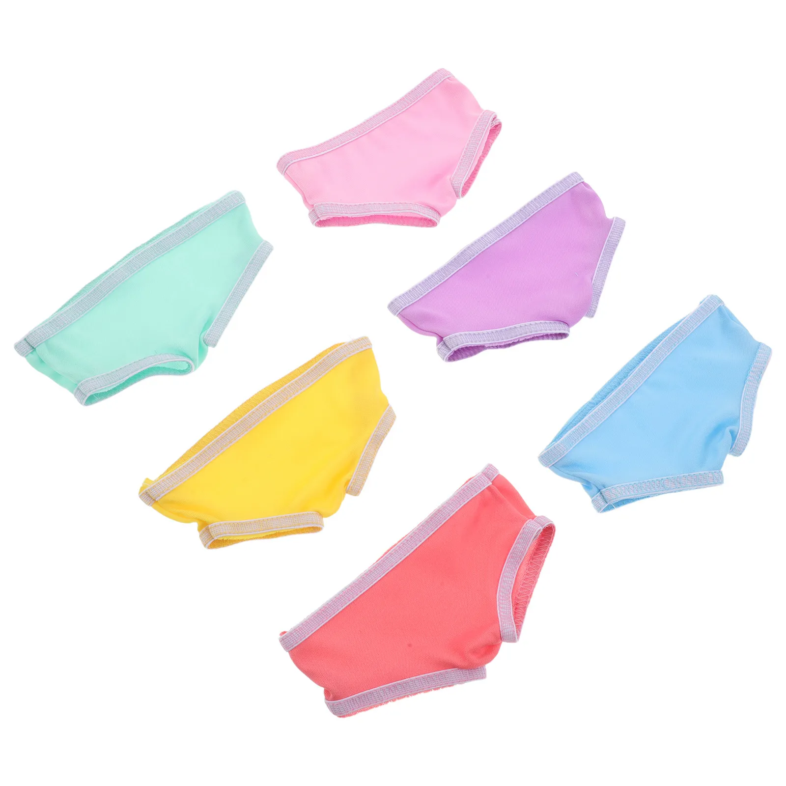 

6Pcs Reusable Underpants Elastic Fit Lightweight Underwear Clothes Accessories for 18 Inch Baby Interactive Dressing