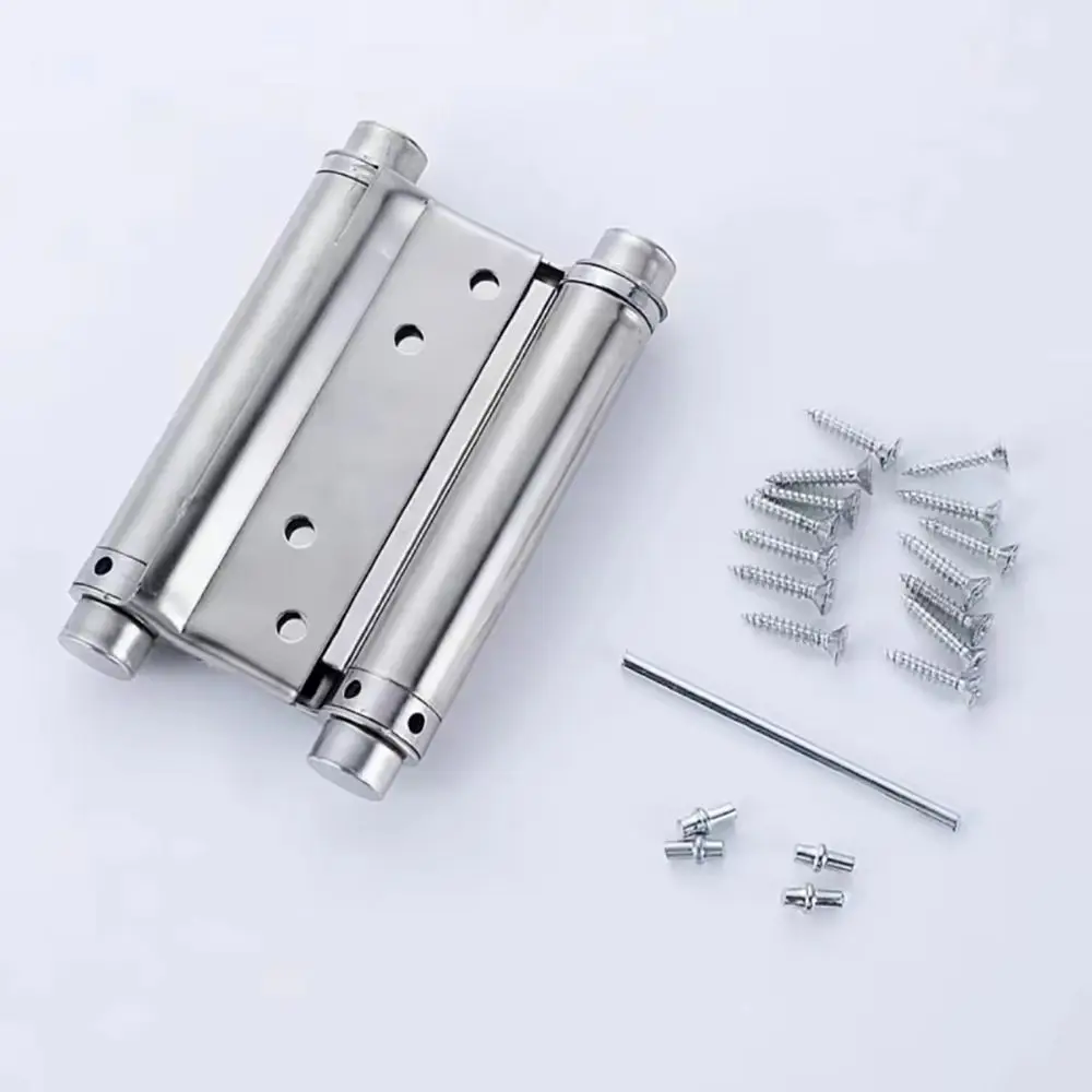 1Pcs Double Opening Door Hinge With Inner And Outer Automatic Closing Silent Hinges Thickened Spring Stainless Steel