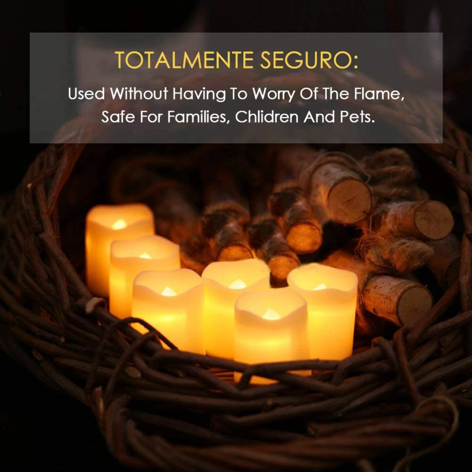 Juego de 24 velas de té de luz LED sin llama, cálidas y festivas, decoración de Halloween y Navidad, crea un cálido y acogedor, nuevo