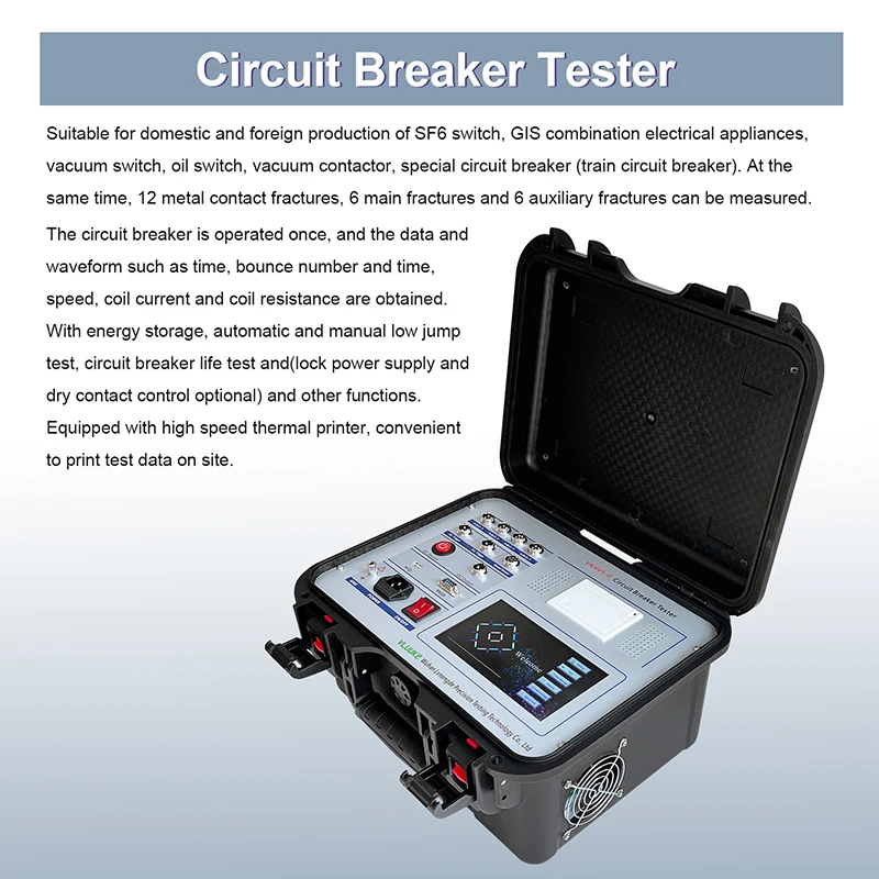 VLUUKE Interruttore ad alta tensione Caratteristiche dinamiche Tester per interruttori automatici Tester per circuiti professionali elettrici