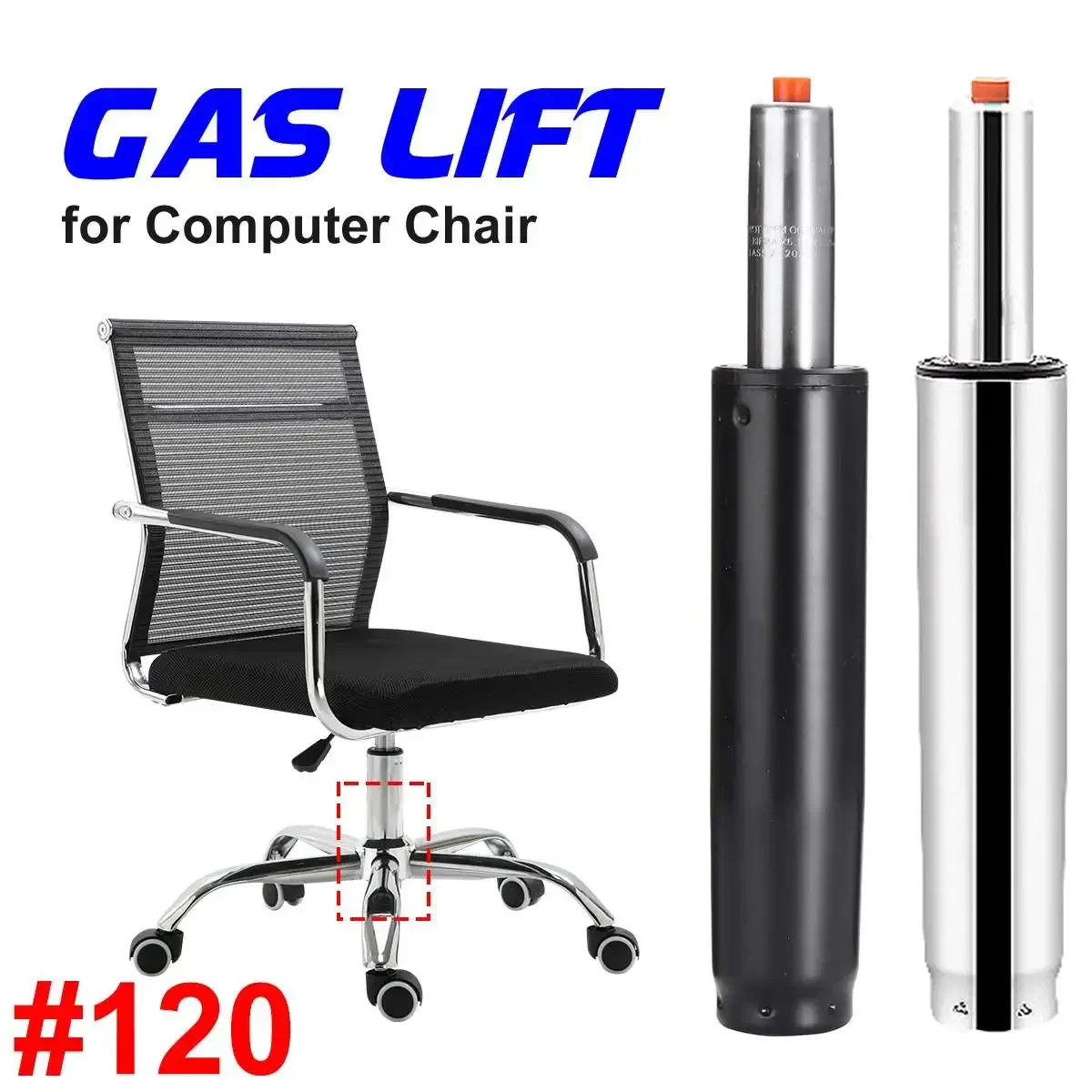 

For Office bar Stool Shock Absorber Piston Seat Replacement Accessories Heavy Duty Pneumatic Support Rod Chair Gas Lift Cylinder