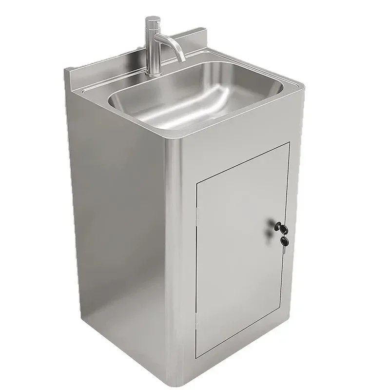 Outdoor integrated floor-to-ceiling washbasin stainless steel column basin