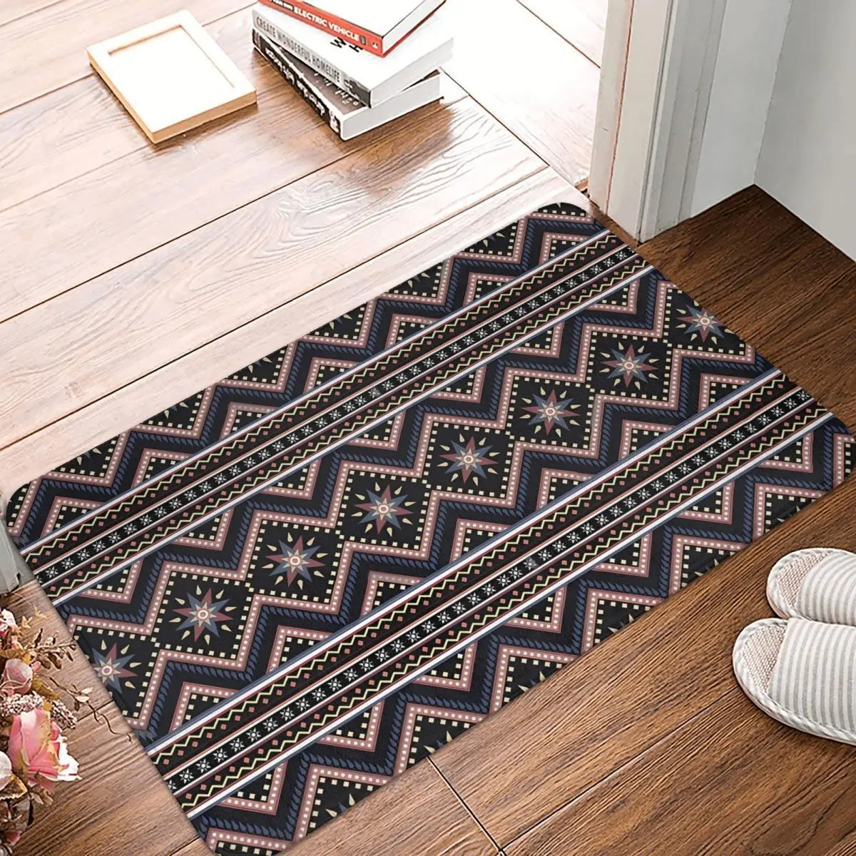 MORROCAN ART Non-slip Doormat Traditional Style Pattern Decorative Ethnic Bath Kitchen Mat Prayer Carpet Flannel Modern Decor