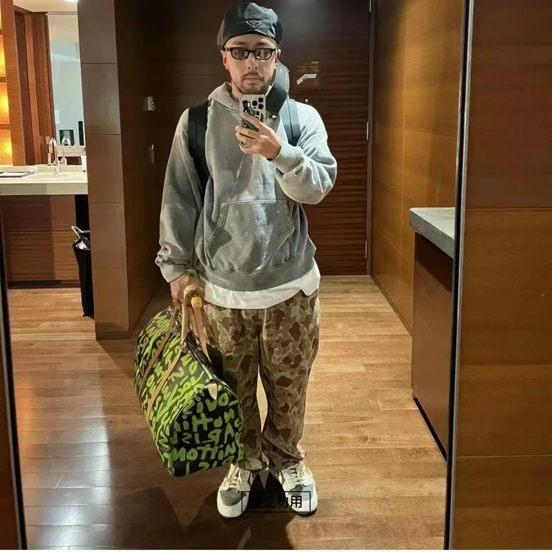 VISVIM WMV 22AW AMPLUS HOODIE CRASH حبر مغسول ومرذاع لصنع سترة بقلنسوة تالفة قديمة