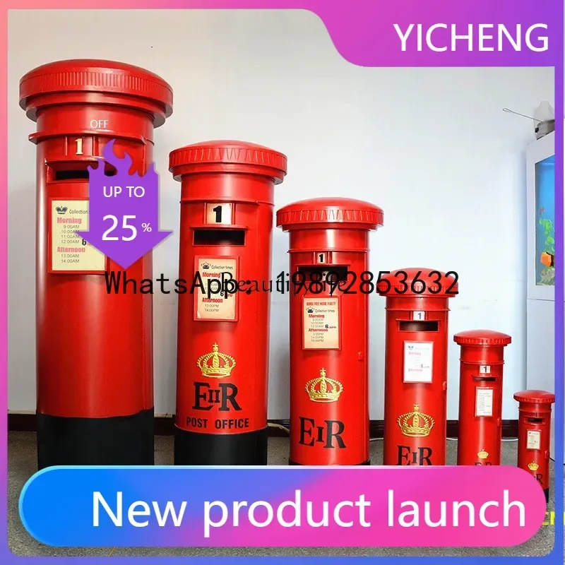 

02**Industrial retro British style wrought iron mailbox decorative ornament suggestion box model