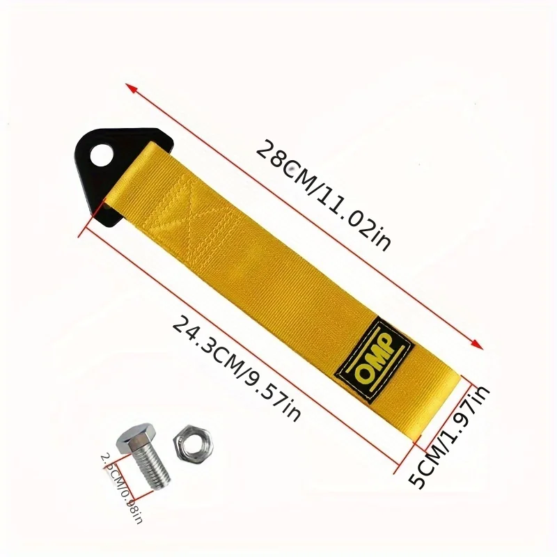 High-Strength Car Nylon Tow Rope Universal Tow Eye Strap with Bumper Trailer Compatibility Exterior Car Decoration with Screws image 6
