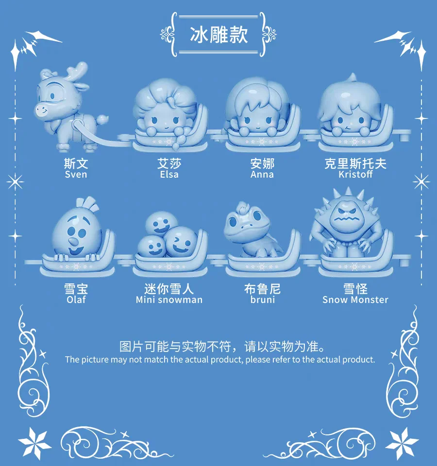 Gefrorene Elsa Anna Olaf Anime Peripheriegeräte Kawaii süße Q Edition Überraschung Blind Box Spielzeug Tischdekoration Ornamente Urlaubsgeschenke