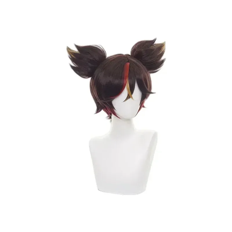 Genshin Impact Xinyan, парики для косплея, коричневый градиент цвета, термостойкие синтетические волосы, реквизит для ролевых игр