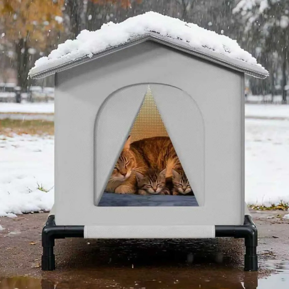 

Outdoor Stray Cat Nest Autumn and Winter Thickened Warm Cat Accessories Windproof Enhanced Cat's House Waterproof Pet Products
