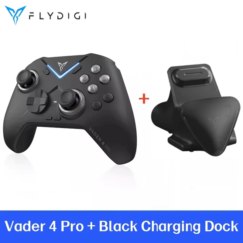 وحدة تحكم Flydigi Vader 4 Pro الأصلية مع قاعدة شحن، قوة مبتكرة قابلة للتحويل، وضع صغير خطي، مقبض لاسلكي