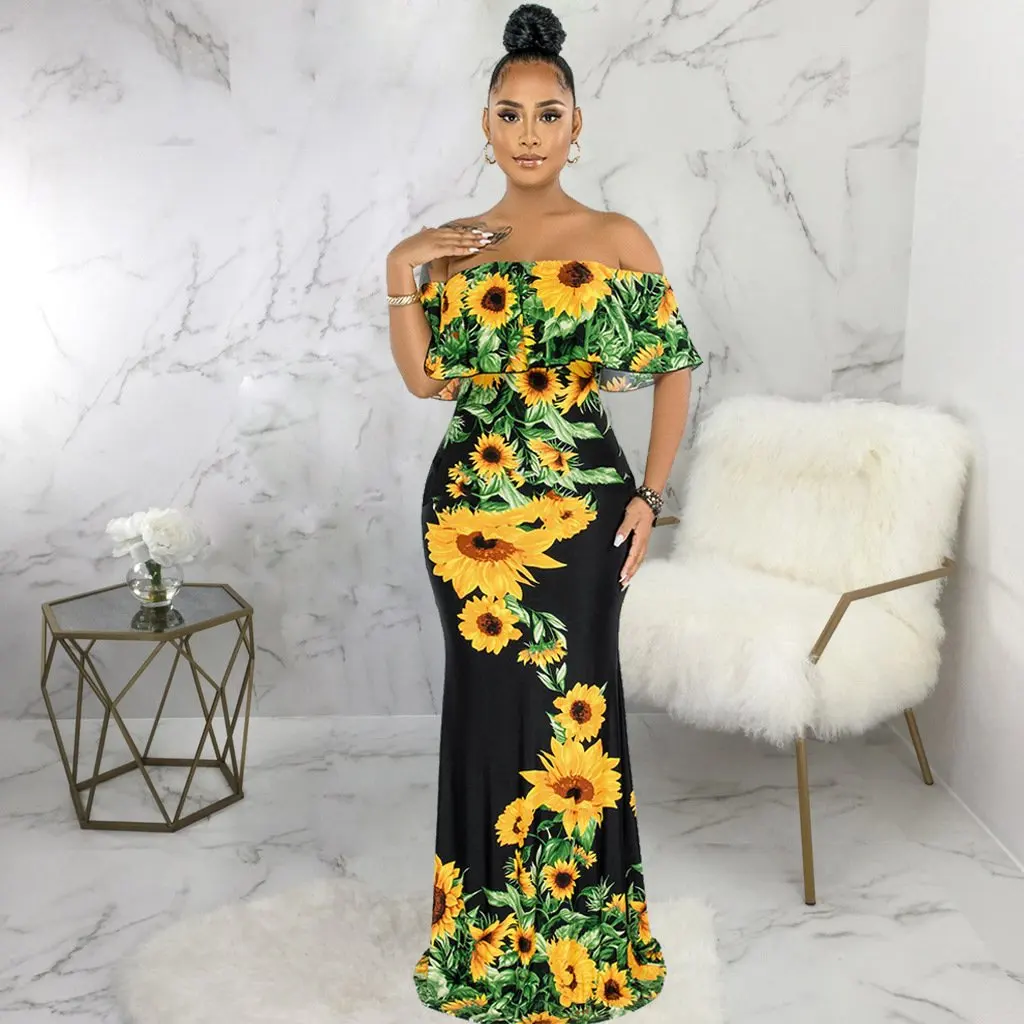 SMR10426 Abito senza spalline stampato digitale alla moda sexy Abbigliamento da donna in stile europeo e americano