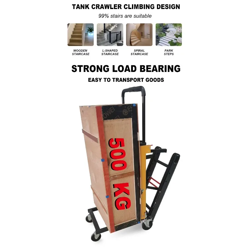 Power Stair Climber Electric Stair Climbing Trolley Four Wheel Hand Trolley for Climbing Stairs