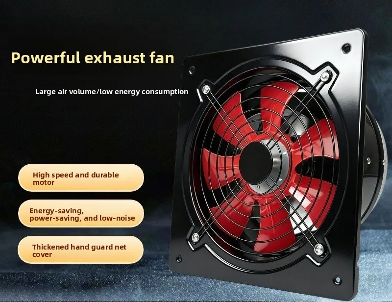 Powerful Exhaust Fan Exhaust Fan Metal Silent Household Window Kitchen Exhaust Wall Industrial Ventilation