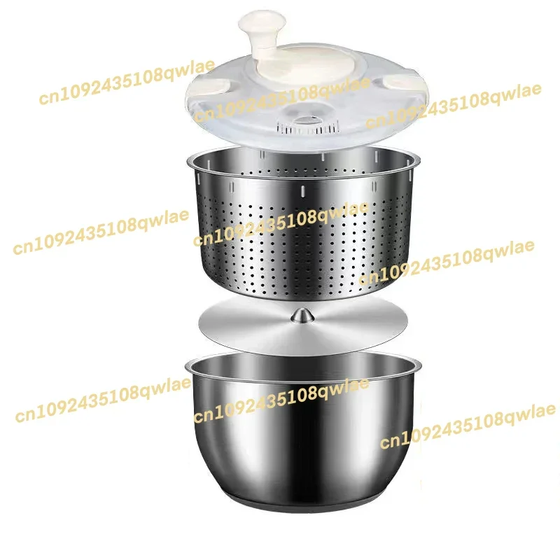 

Salad Spinner Drainer Spin Dryer Washer Dehydrator Dewatering Washing Machine Fruit Vegetable Cleaner Tool Stainless Steel