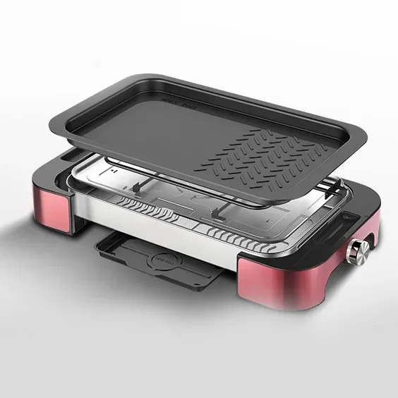 Household Electric Pan Grill 1000W Griddle With Non-Stick Surfaces Indoor Grill Plate