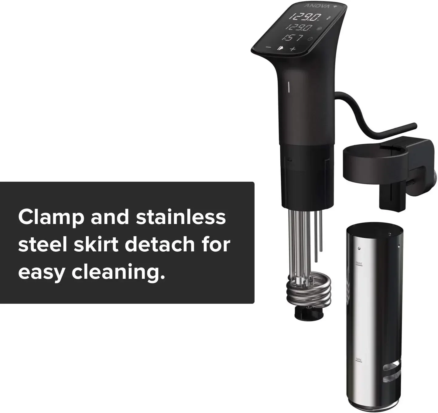 Anova Culinary Sous Vide Precision Cooker Pro, 1200 Watts, Black and Silver