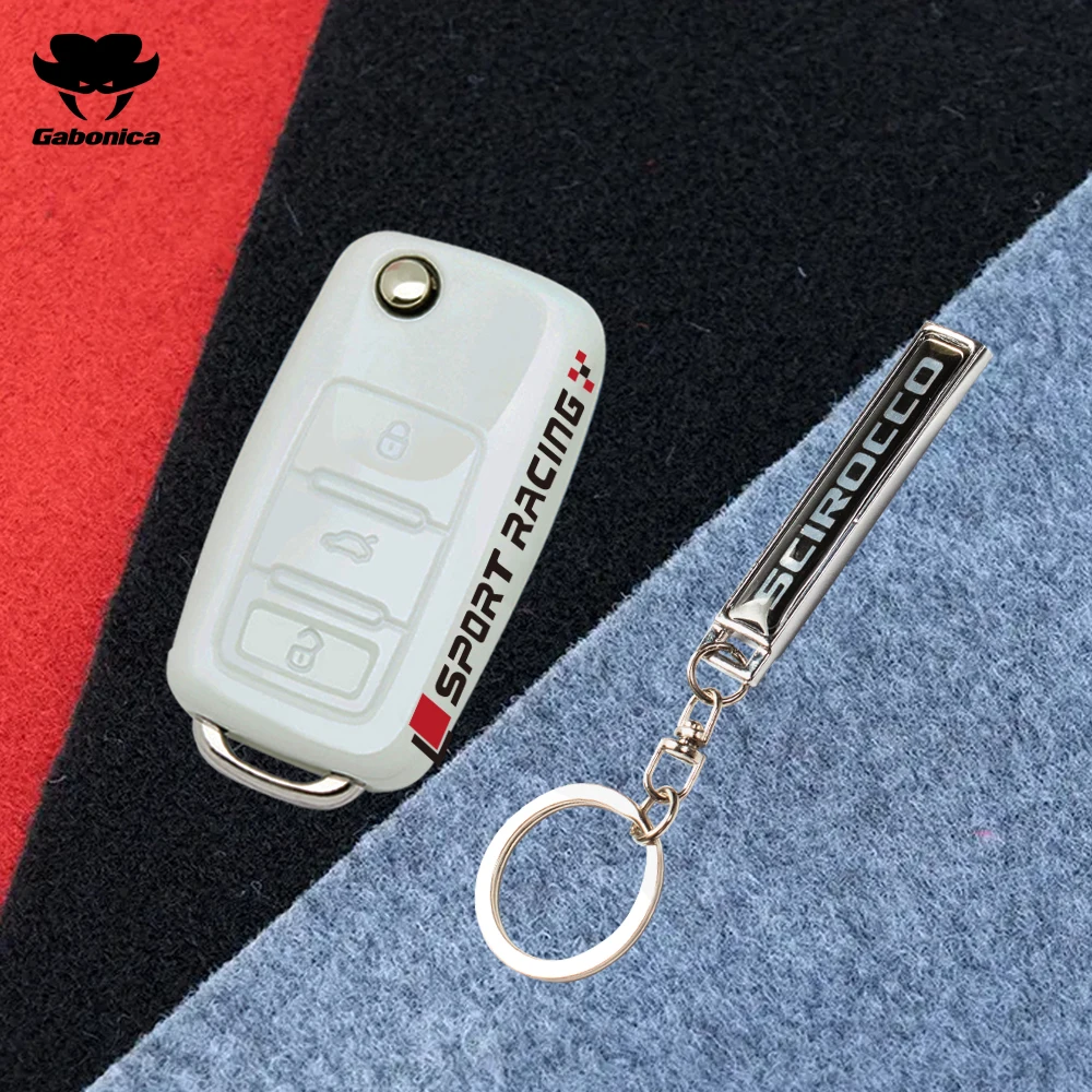 Car Key Protect Shell Fob Case Cover For VW Volkswagen GTI SCIROCCO GTI R Car Styling TPU Case Cover Keychain Auto Accessories