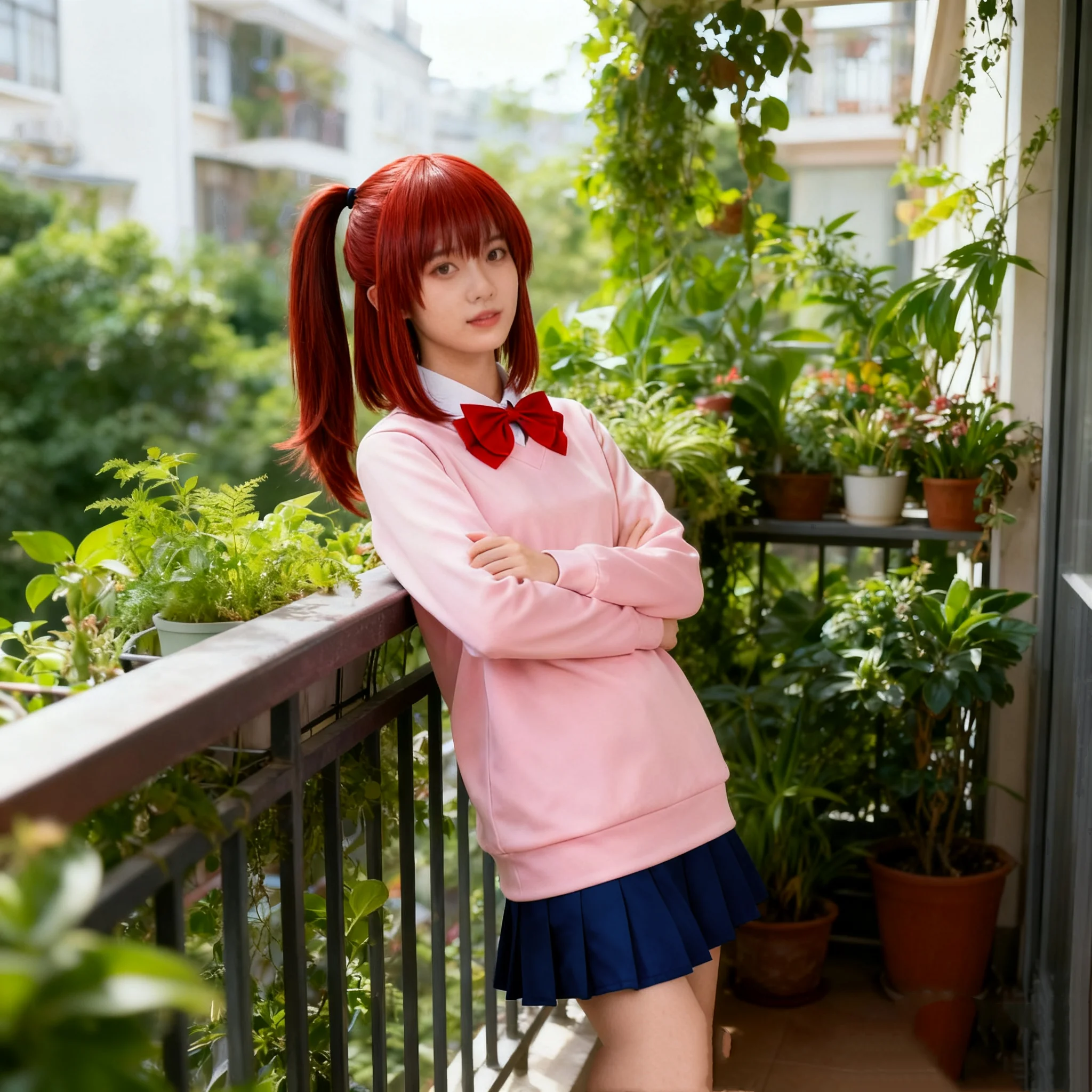 Anime Momo Ayase Cosplay Costume Wig Pink Waistcoat Outfit Shirt Sock Skirt Bow Tie Full Set Christmas Party for Girls Women