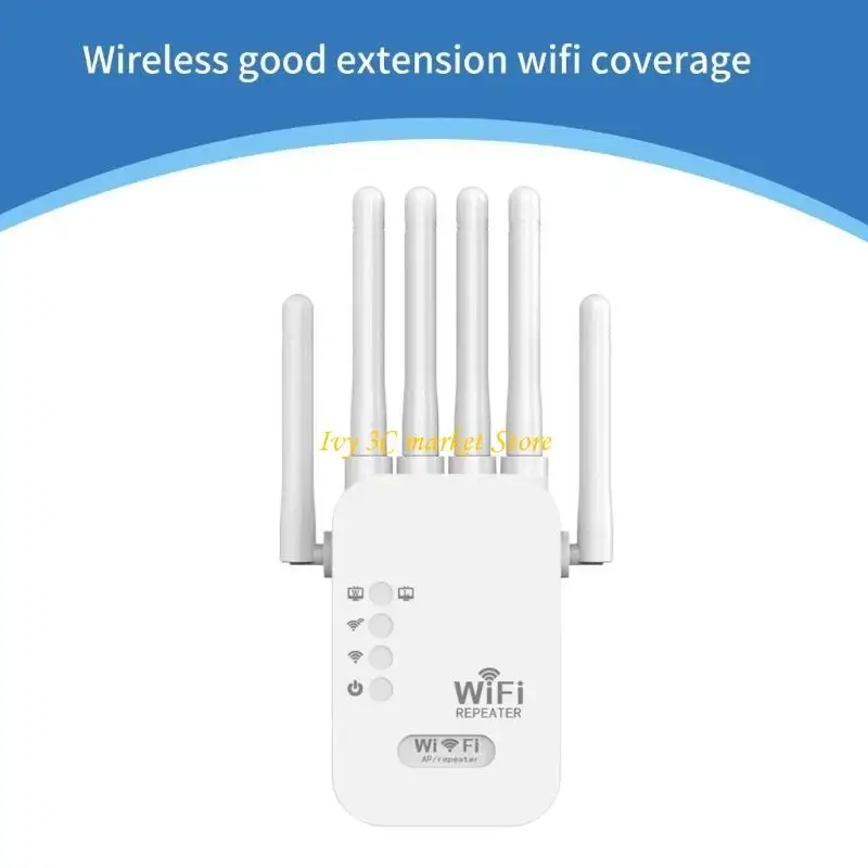 D7C 300 Mbps WiFi Extender per casa Amplificatore wifi ripetitore wireless Internet con 6 antenna esterna per