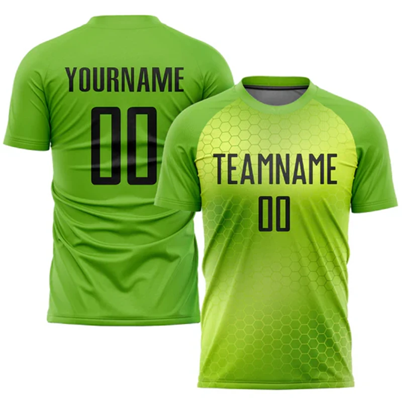 Summer Men Custom Name Football Jersey Street DIY Personality 3D Print Short Sleeve T Shirt Gradient Stripe Trendy Sports Tee