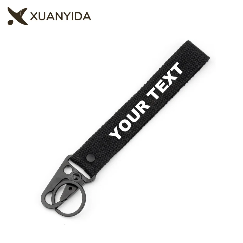 Personalized Key Chain Embroidered Keychain Customized Your Text Logo Pattern DIY Design Keyring Anti-lost Keychains Holder Gift