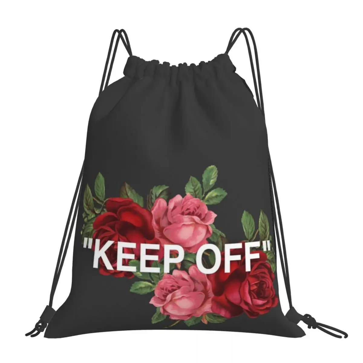 KEEP OFF Luxury Rose Flowers Sneaker Head Hype Backpacks Portable Drawstring Bags Sports Bag Book Bags For Travel Students