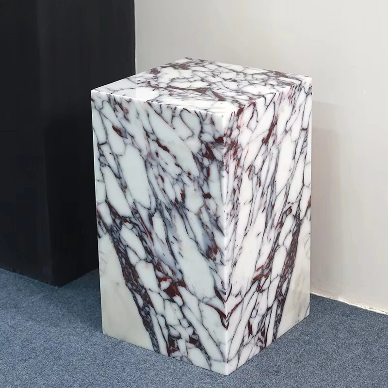 100% Natural Italy Calacatta Viola Marble Stone Side Tea Table for Apartment Villa Mansion Hotel Living Room Bed Rooom Furniture