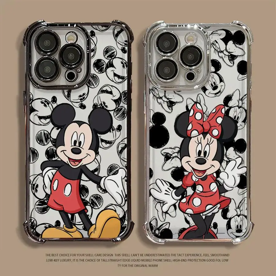 

Cartoon Disney Mickey Minnie Case for iPhone 16 13 16Plus XS MAX 12 14 Pro 15 15Pro Max XR 11 11Pro Soft Cover