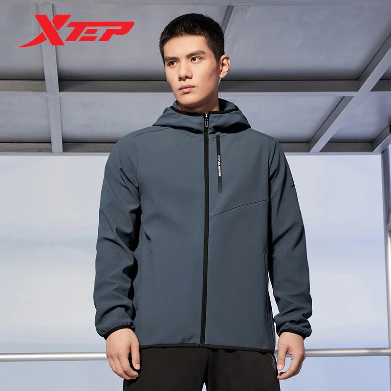 Xtep Jacket Coat For Men 2023 Winter Quick-Drying Keep Warm Men\'s Coat Wind Proof Hooded Chic Everyday Outdoor Tops 877429160053