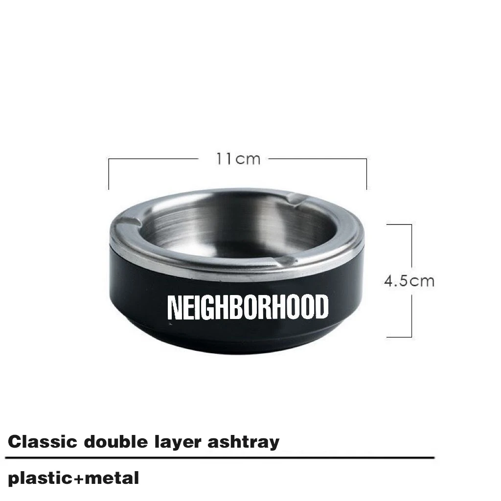 NBHD popular black double-layer stainless steel ashtray