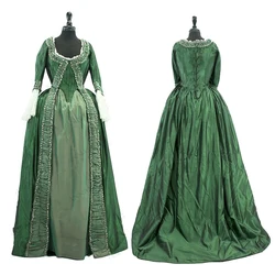 18th Century Victorian Green Evening Dress Medieval Marie Antoinette Costume Colonial Regency Civil War Tea Party Ball Gown