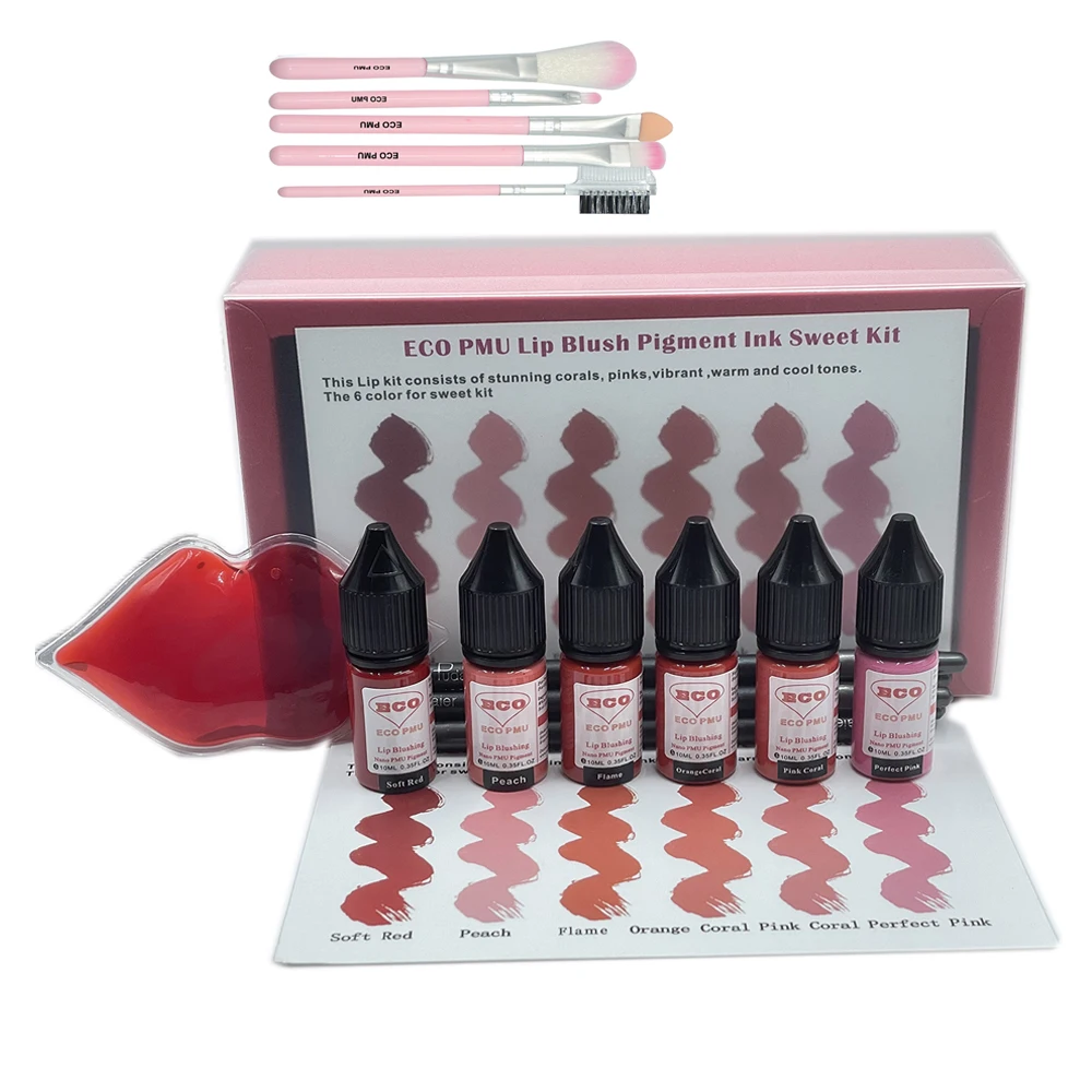 

New Arrival ECO PMU Lip Blushing Permanent Makeup Pigment Sweet Kit