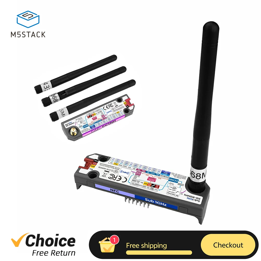 M5Stack Cap CC1101 Wireless Expansion Module For Cardputer ADV CardputerZero Support Sub-1 GHz RF NFC Functions