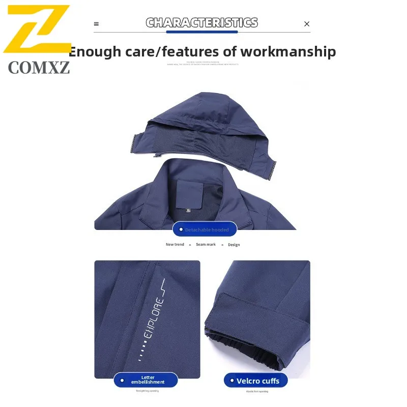 ​Men Outdoor Work Jacket Windproof Waterproof Hiking Tactical Military Windbreaker Breathable Mountaineering Travel Sports Coat