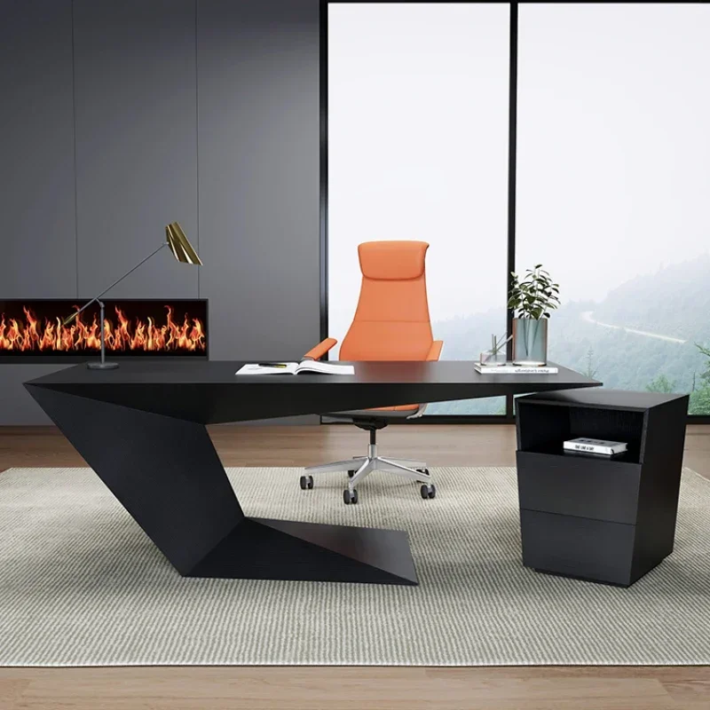 Customize CEO Desk, High-end Study Desk, Light Luxury Office Boss Desk, Simple Modern Single Desk